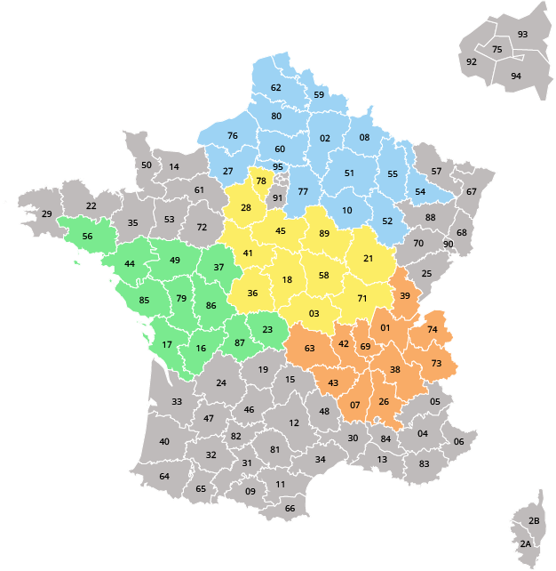 Carte secteurs commerciaux