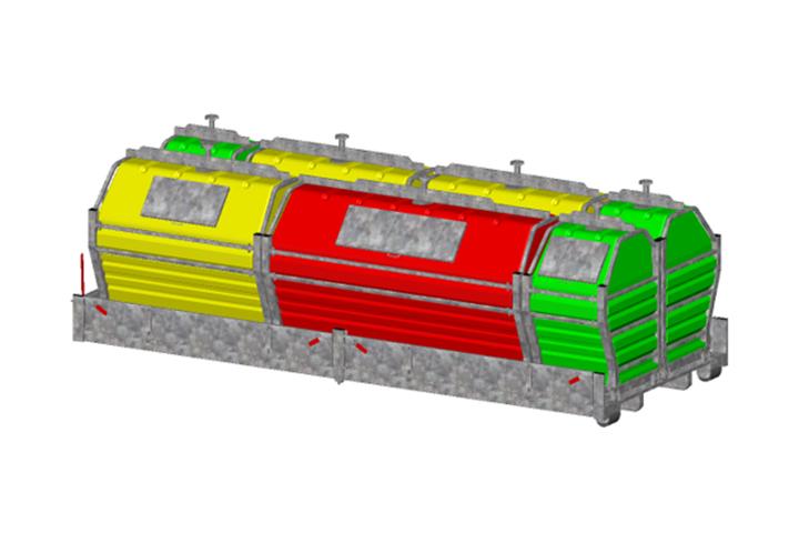 Exemple configuration Sirius avec conteneurs toutes tailles