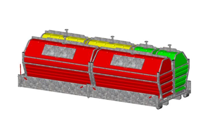 Exemple configuration Sirius avec conteneurs toutes tailles